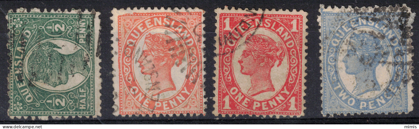 QUEENSLAND        1895    N° 66-69-70-71   Oblitérés - Used Stamps