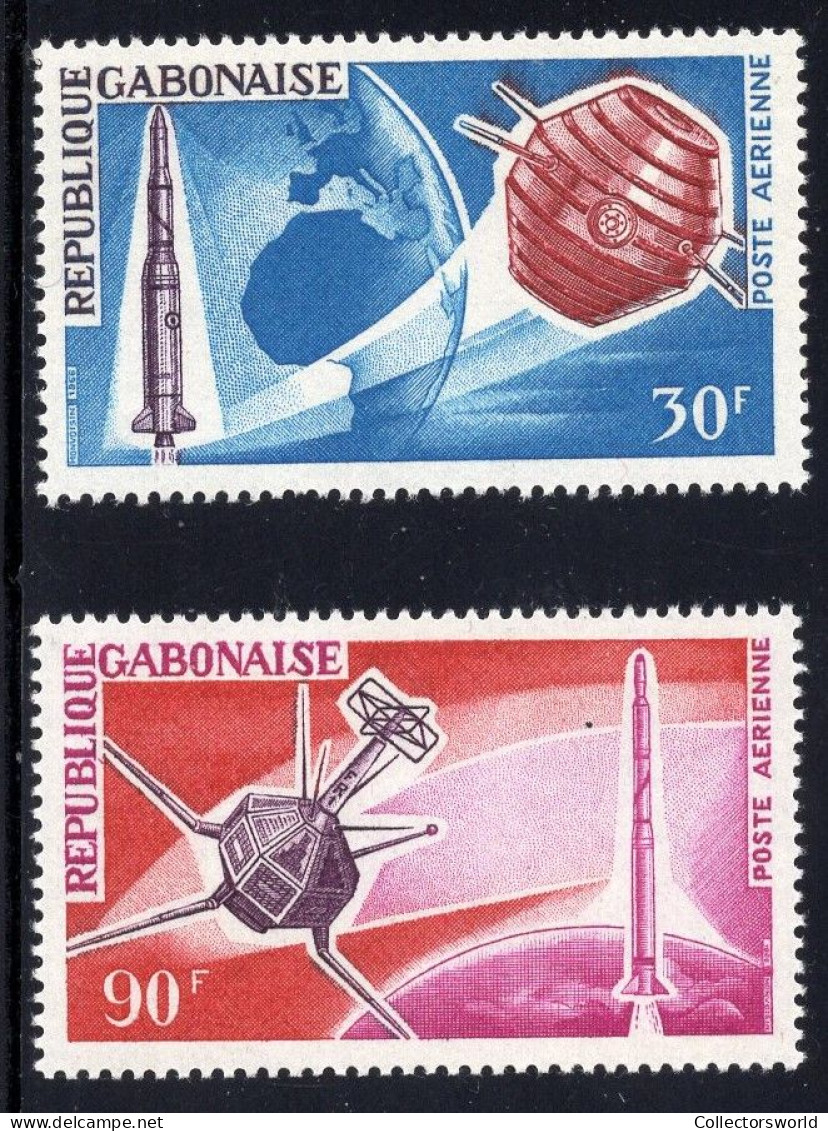 Gabon Serie 2v 1966 Airmail Conquest Of Space, Satellite MNH - Gabun (1960-...)
