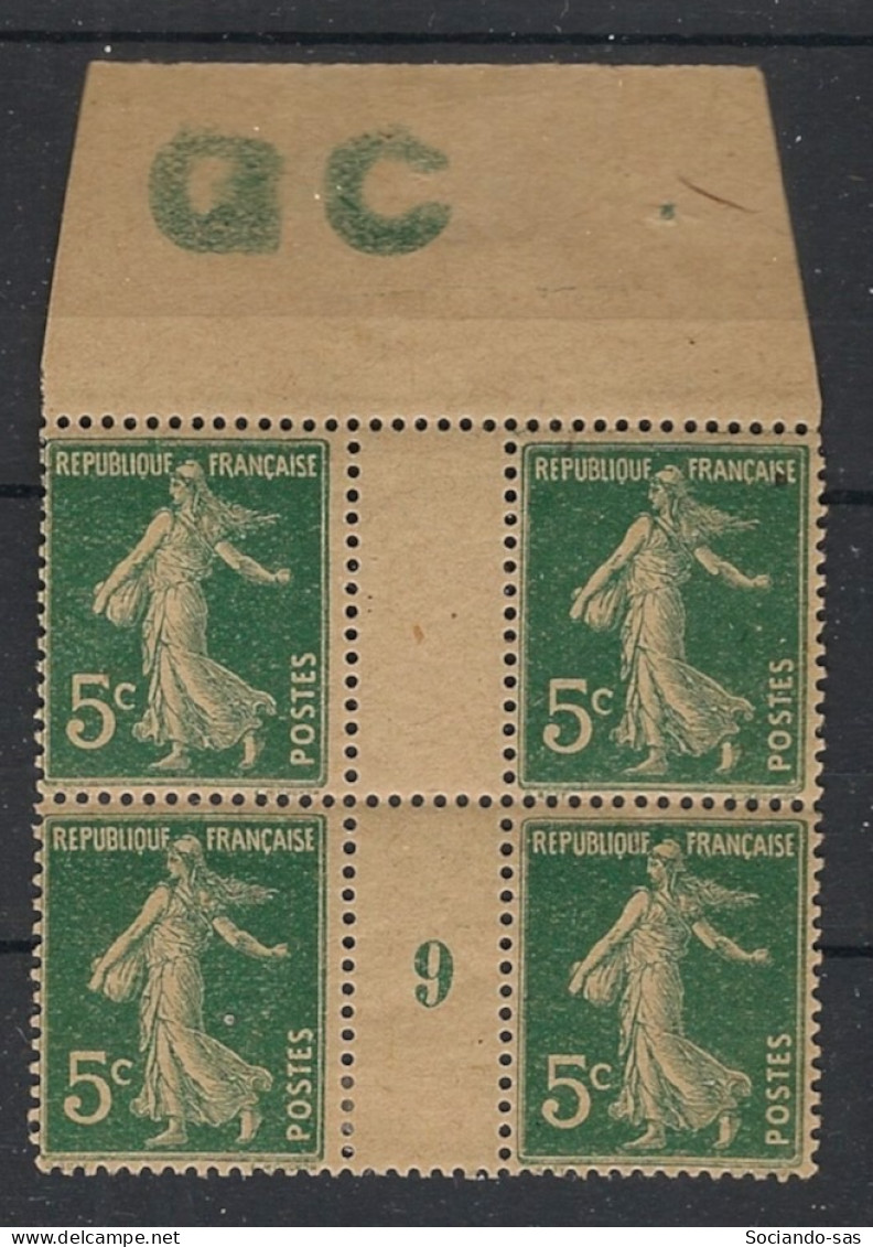 FRANCE - 1907 - N°YT. 137 - Type Semeuse Camée 5c Vert - Paire Millésimée GC - Neuf * / MH VF - Millesimes
