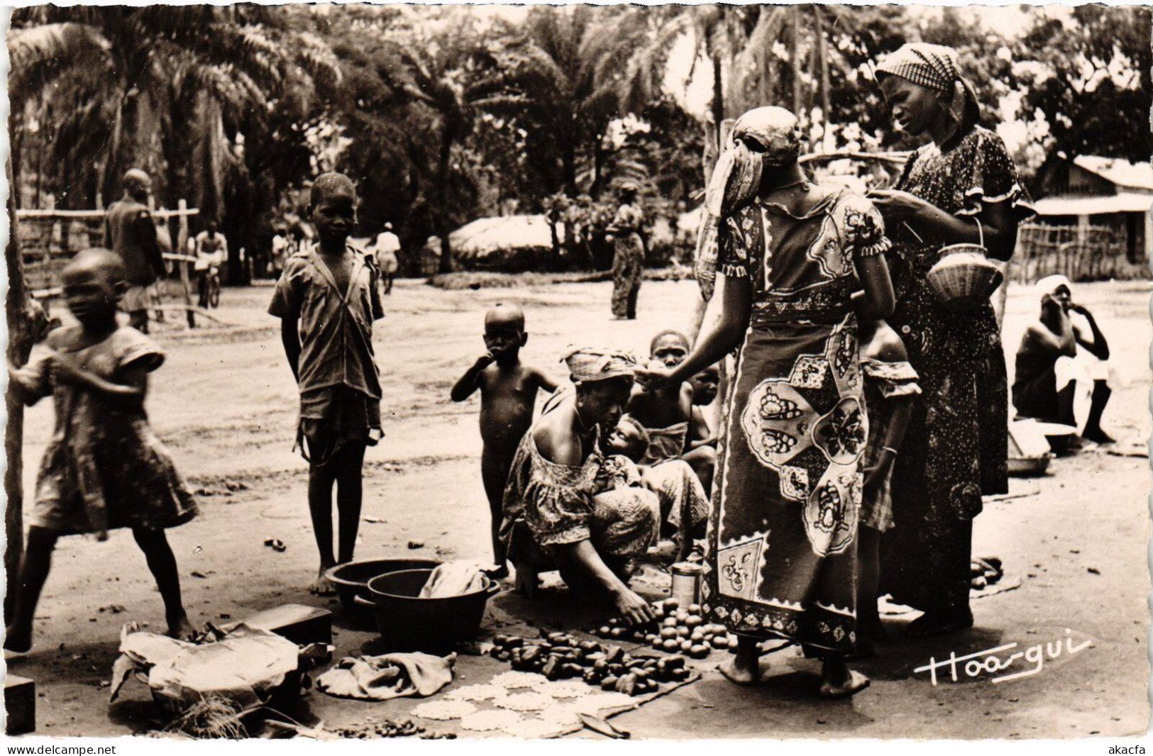 PC FRENCH CONGO BRAZZAVILLE LE MARCHÉ ETHNIC TYPES (a53609) - Brazzaville