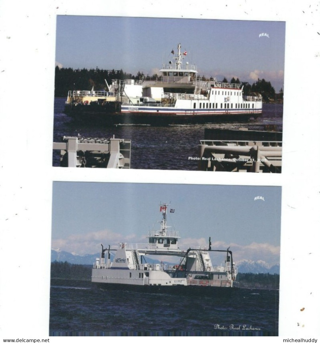 2 POSTCARDS    B.C    FERRIES    CANDIAN LAKE /COASTAL FERRIES   QUINSAM AND MV KUPER - Ferries