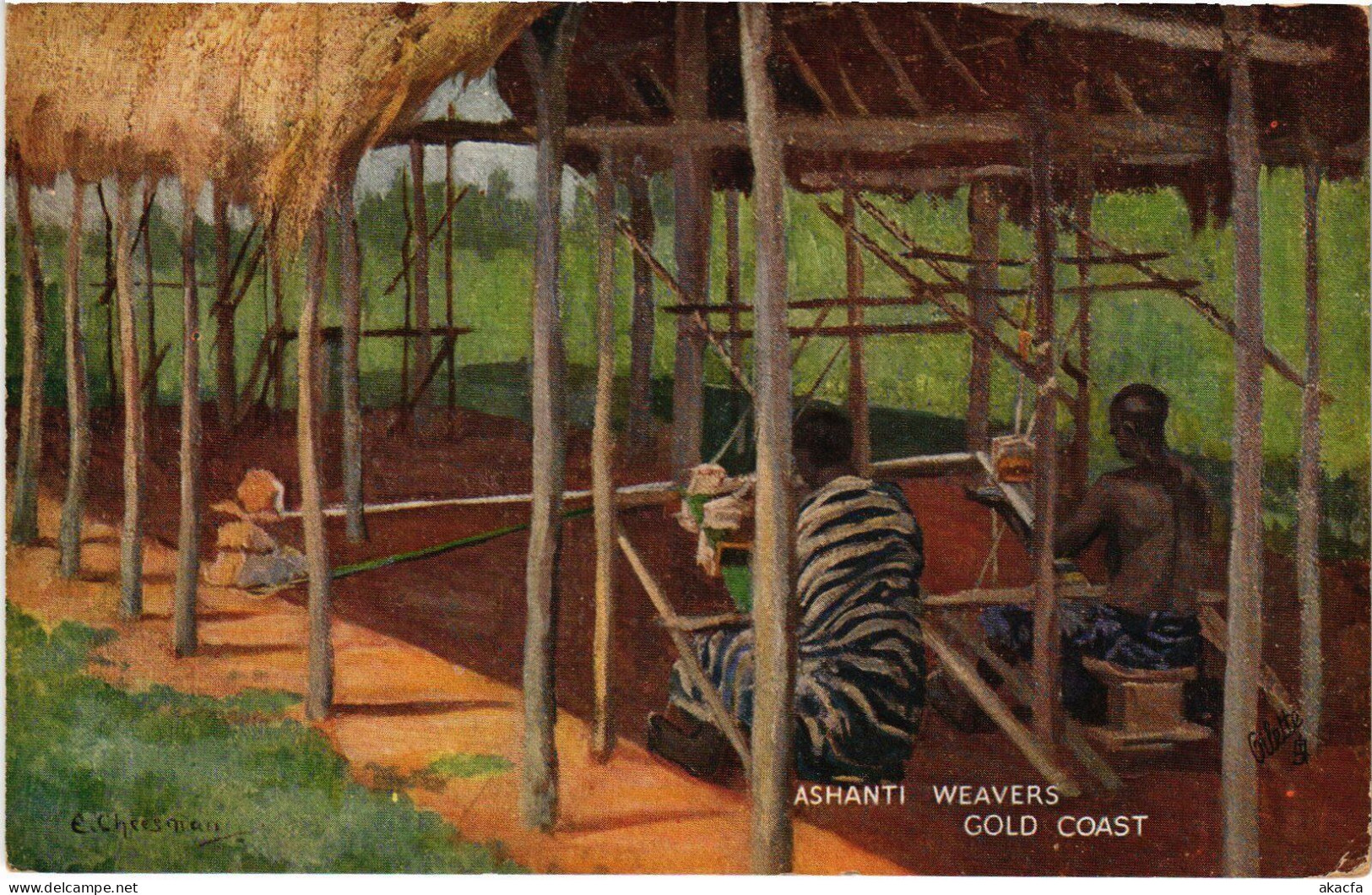 PC GOLD COAST GHANA ASHANTI WEAVERS ETHNIC TYPES (a53349) - Ghana - Gold Coast