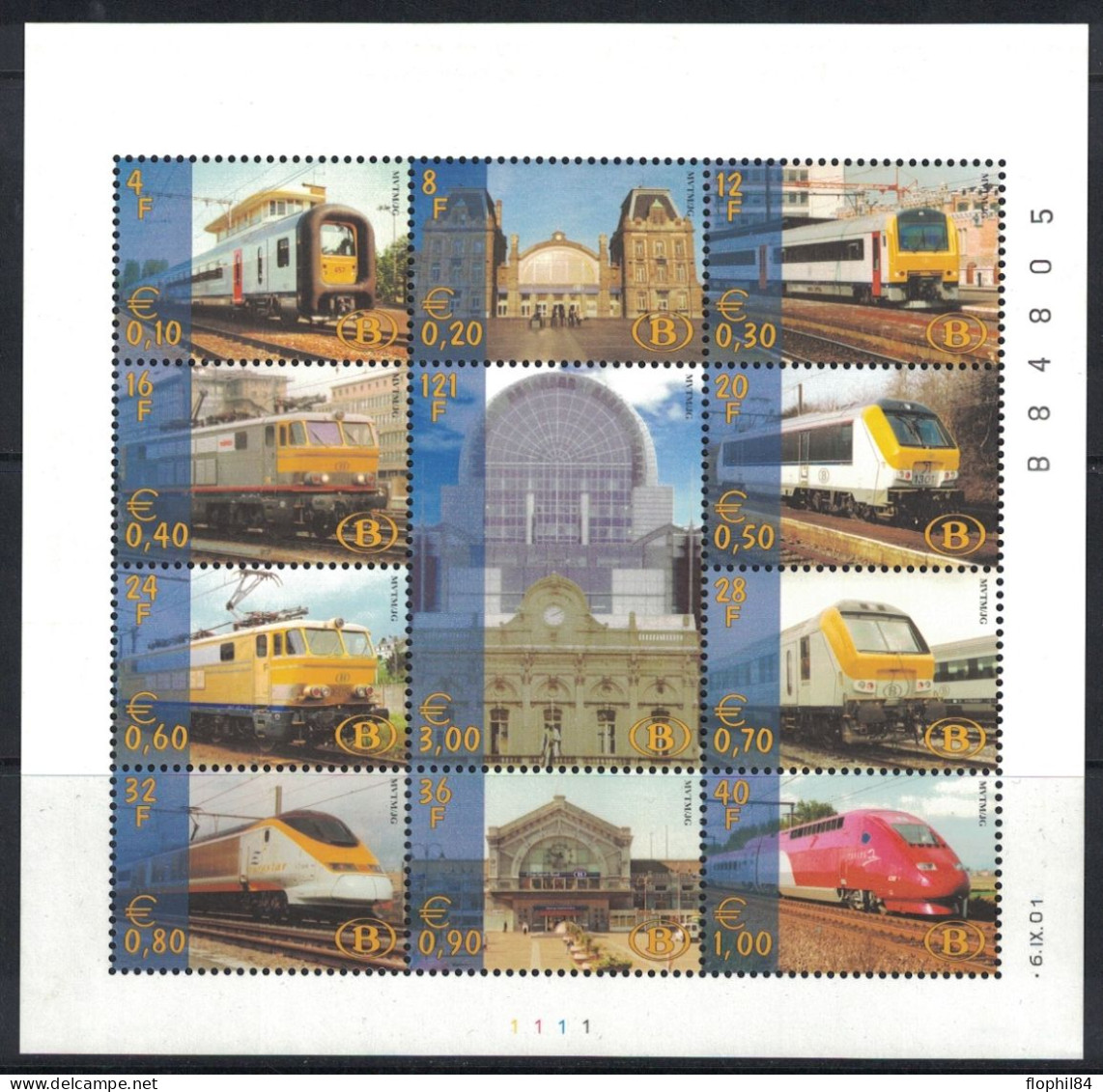 BELGIQUE - COLIS POSTAUX N°481 A 491 - EN FEUILLET NEUF - FACIALE 8€50 - COTE 28€. - 1996-2013 Vignette [TRV]