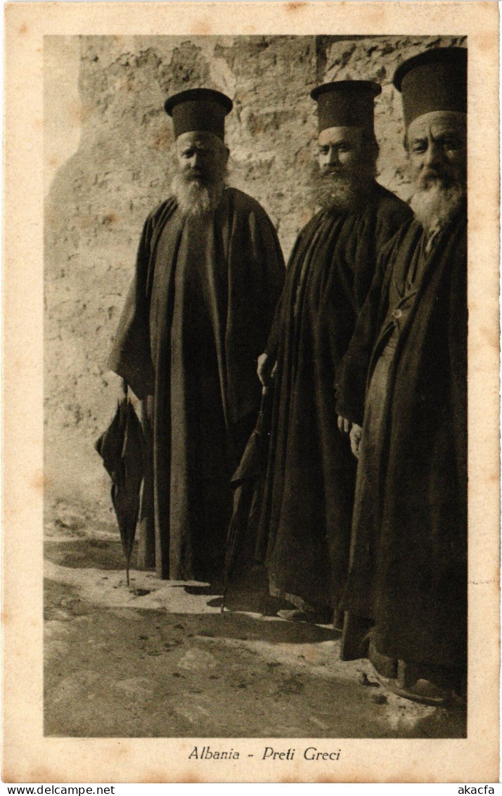 PC ALBANIA PRETI GRECI GREEK PRIESTS (a53205) - Albanië