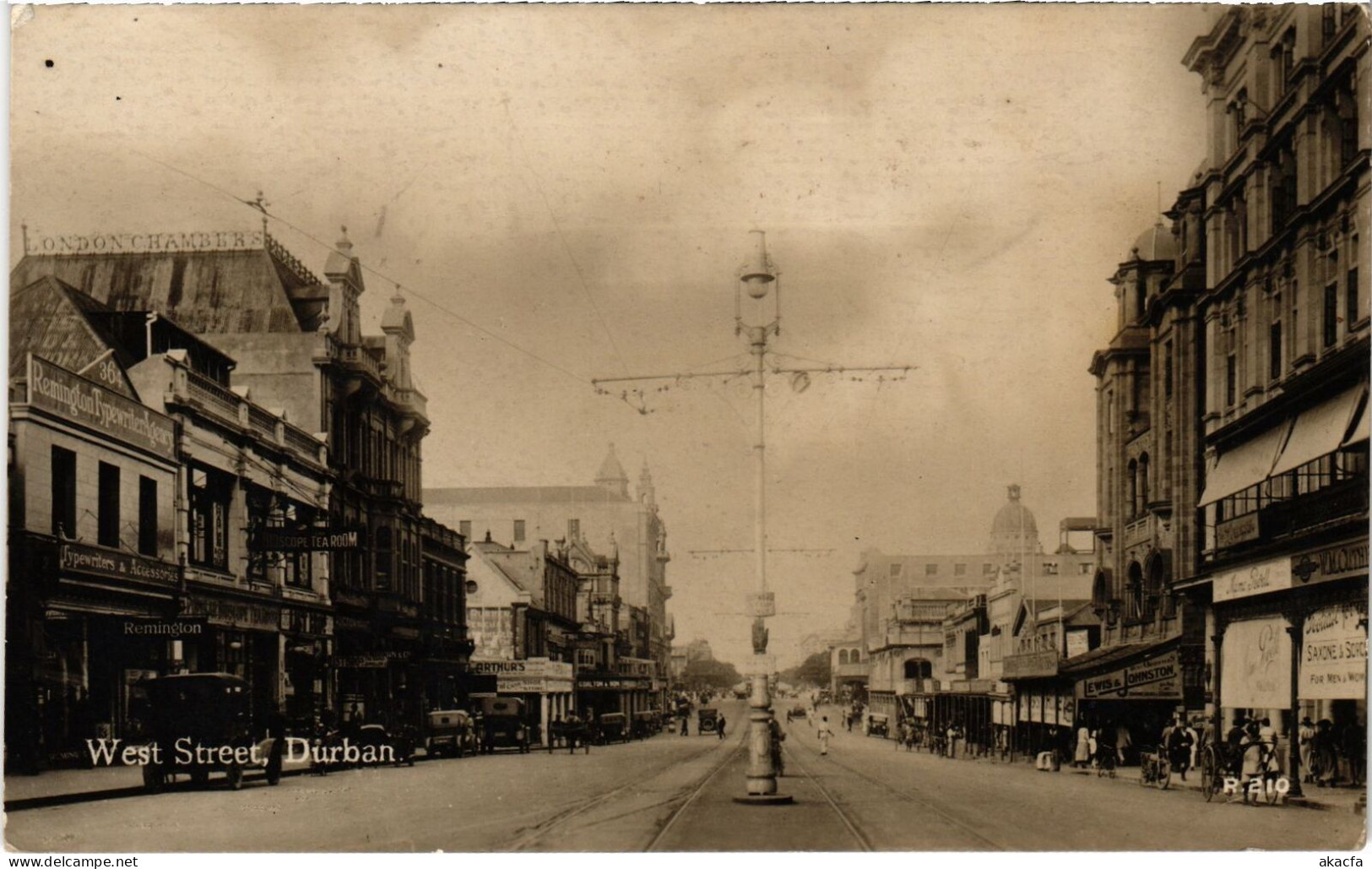 PC SOUTH AFRICA DURBAN WEST STREET REAL PHOTO POSTCARD (a53106) - South Africa