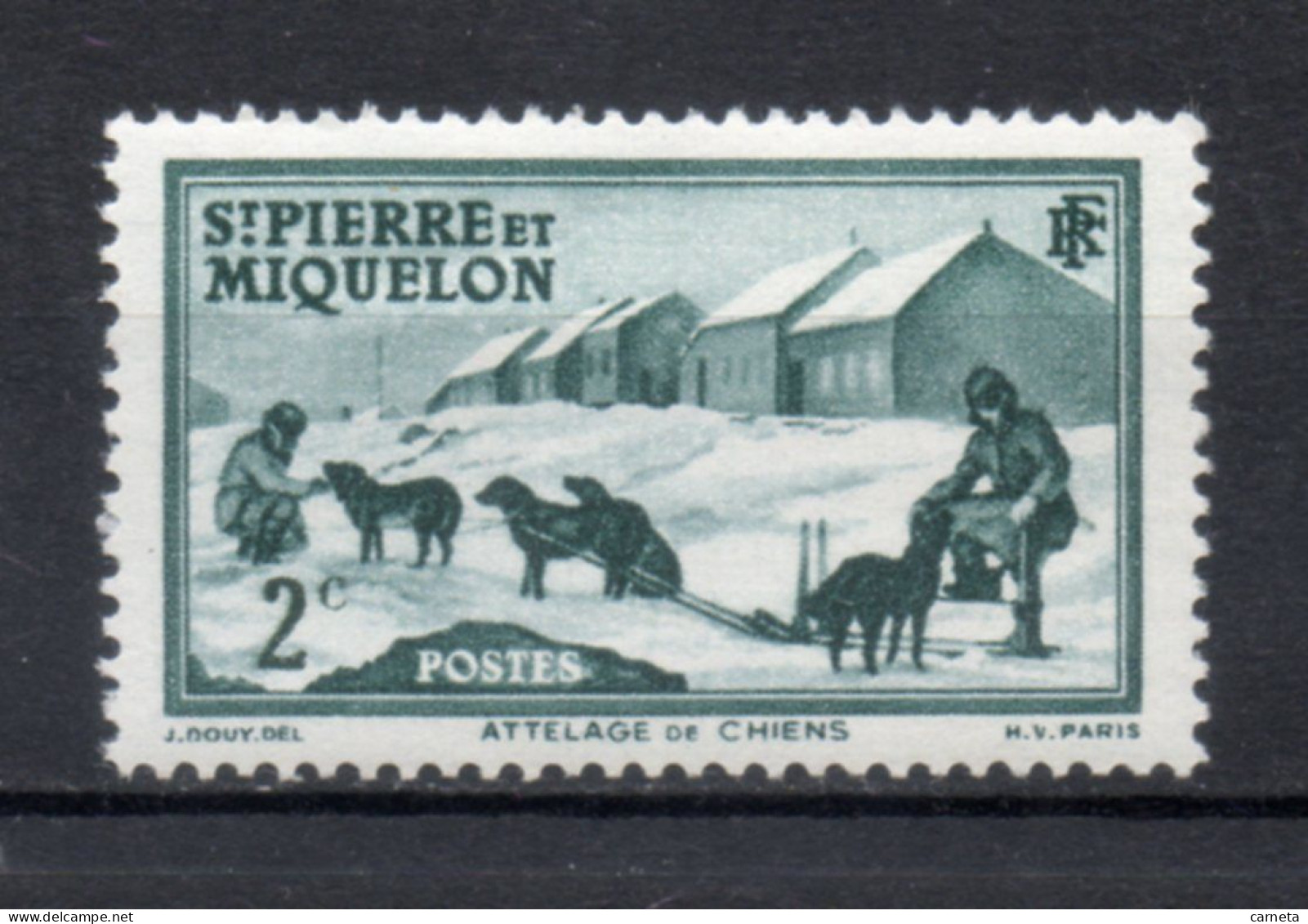 SAINT PIERRE ET MIQUELON N° 167   NEUF SANS CHARNIERE COTE  0.75€   ATTELAGE CHIEN ANIMAUX - Neufs