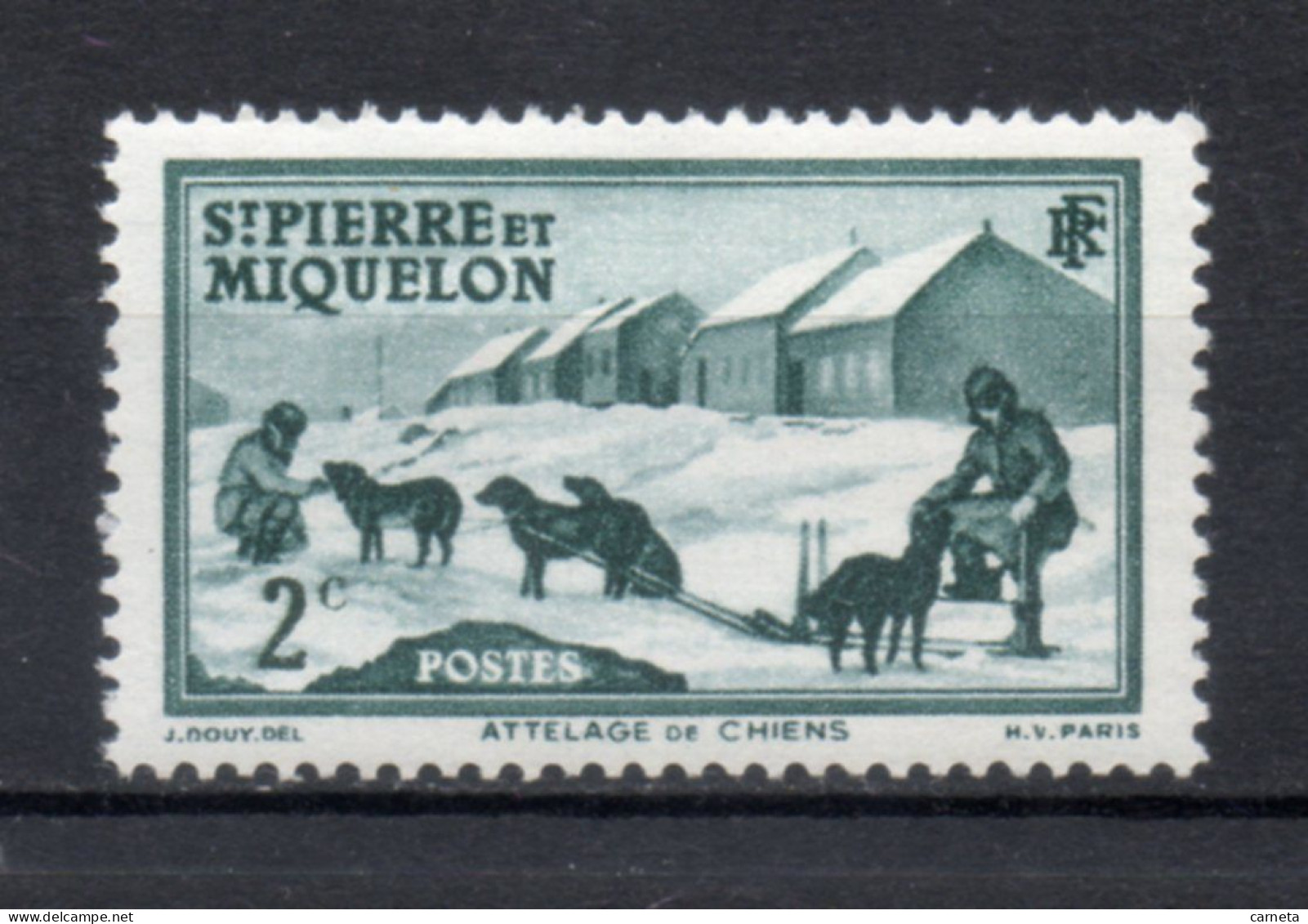 SAINT PIERRE ET MIQUELON N° 167   NEUF SANS CHARNIERE COTE  0.75€   ATTELAGE CHIEN ANIMAUX - Unused Stamps