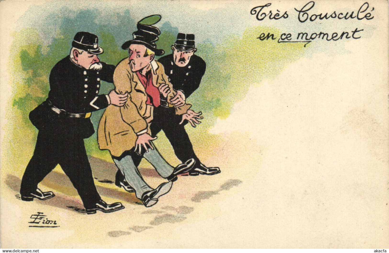 PC ARTIST SIGNED, LION, TRÉS COUSCULÉ, Vintage Postcard (b52596) - Lion