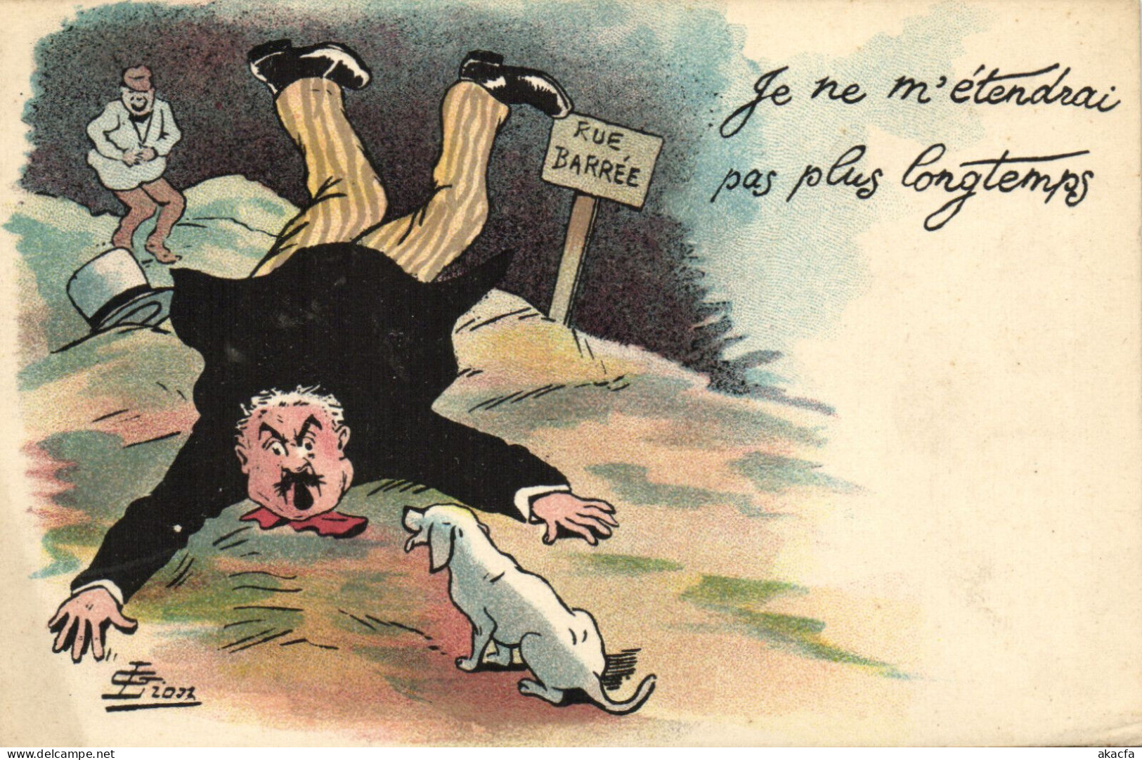 PC ARTIST SIGNED, LION, JE NE M'ÉTENDRAI, Vintage Postcard (b52578) - Lion