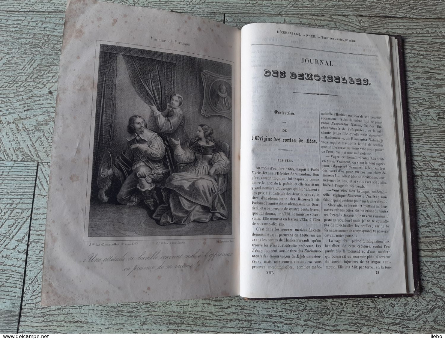 journal des demoiselles 1845 gravures de mode romans mahomet madère fées