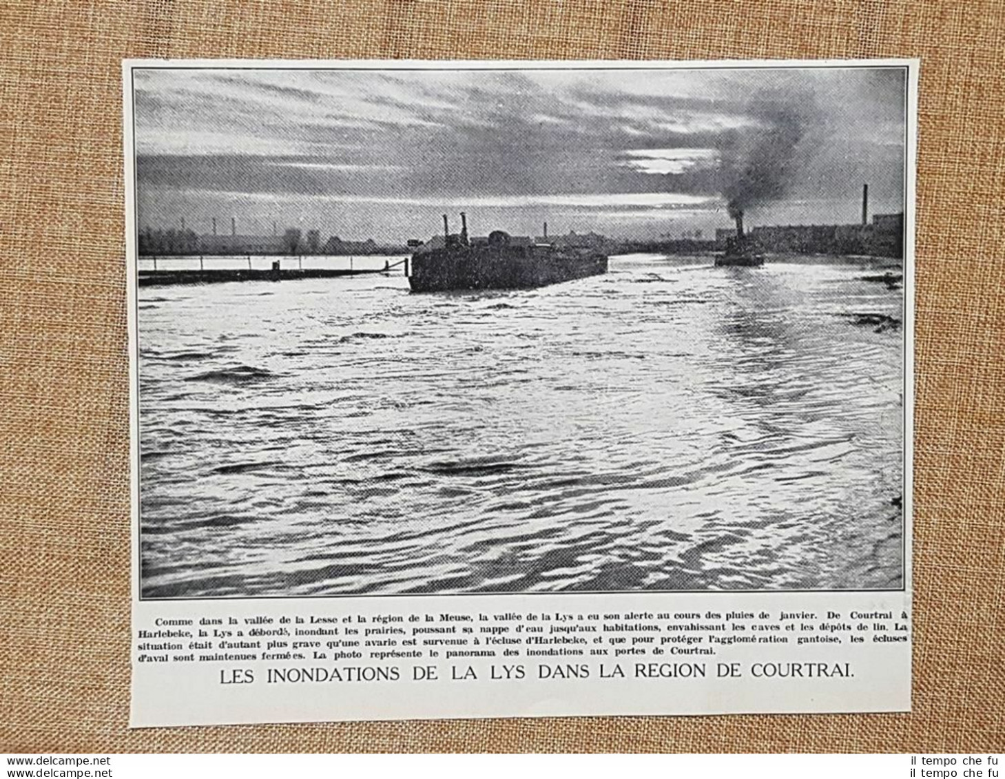 L'inondazione Del Fiume Lys Nella Città Di Courtrai O Kortrijk Nel 1936 Belgio - Otros & Sin Clasificación