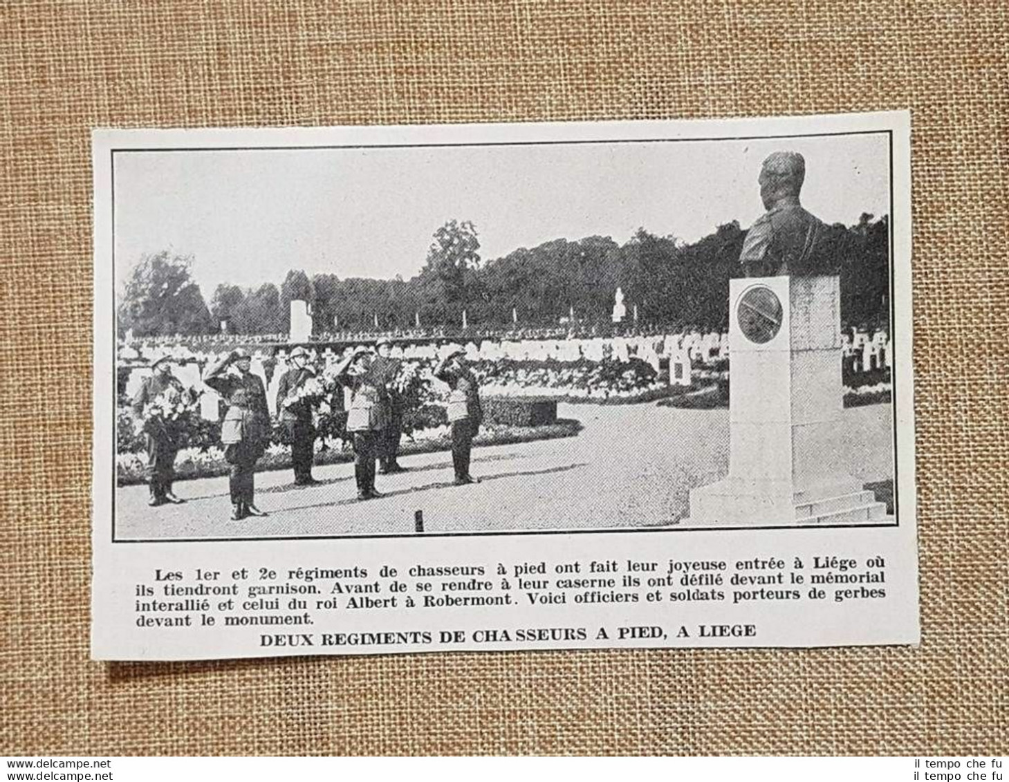 Liegi Nel 1936 Reggimenti Di Cacciatori Monumento Re Alberto I Robermont Belgio - Otros & Sin Clasificación