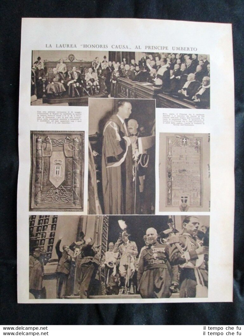 Laurea Honoris Causa Principe Umberto Savoia+Guglielmo Marconi Stampa Del 1932 - Other & Unclassified