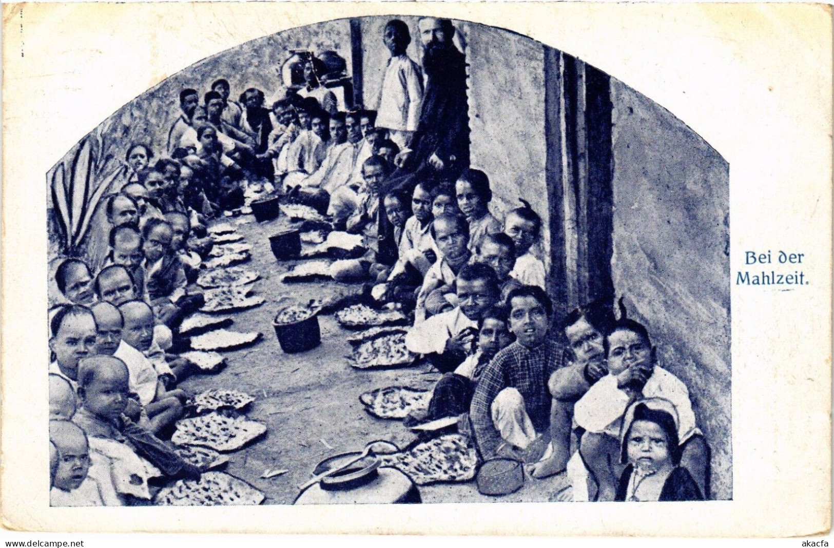 PC INDIA EATING CHILDREN TYPES, Vintage Postcard (b52790) - India