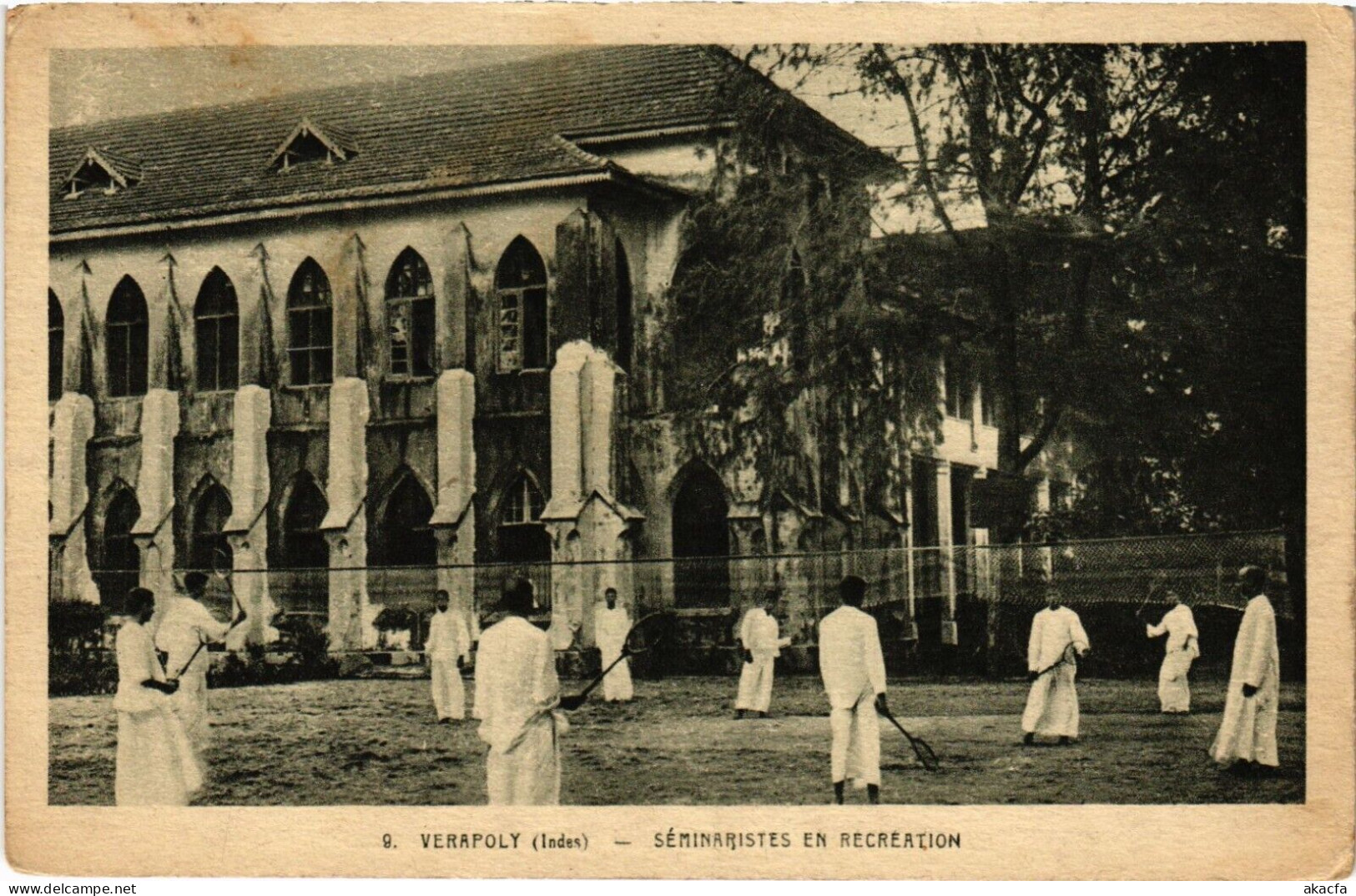 PC INDIA VERAPOLY SEMINARISTES EN RECREATION, Vintage Postcard (b52809) - India