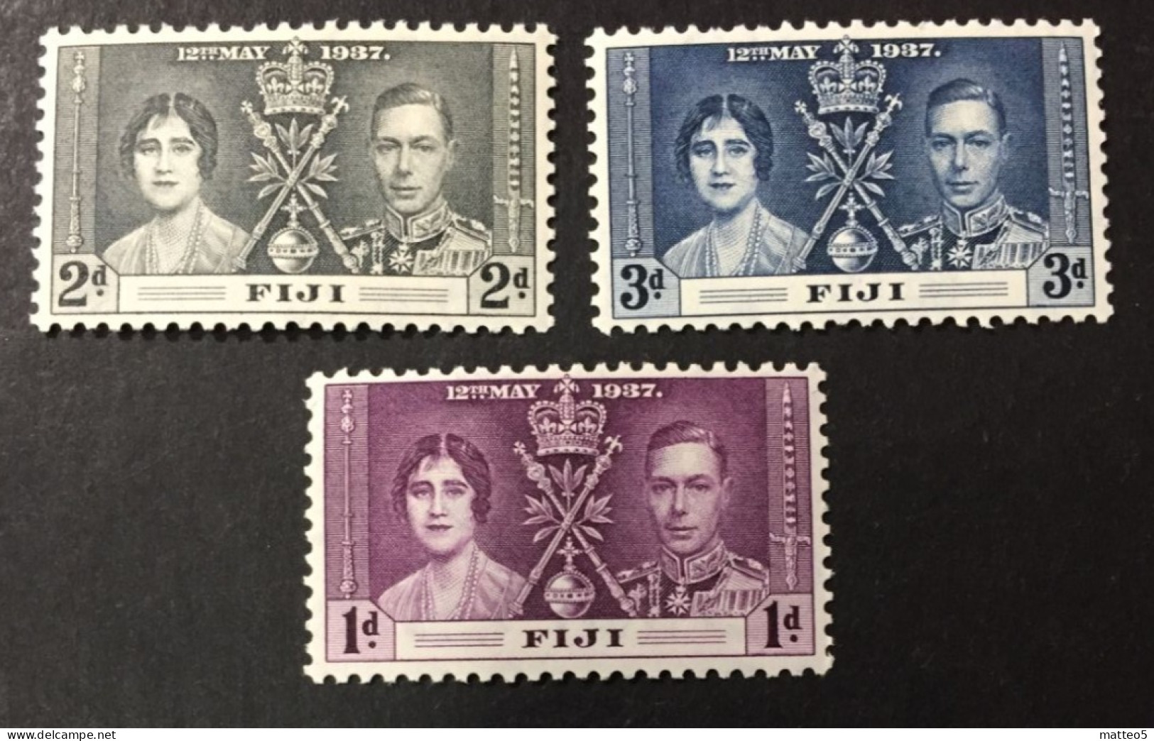 1937 - Fiji - Coronation Of King George VII And Queen Elizabeth - Unused - Fiji (...-1970)