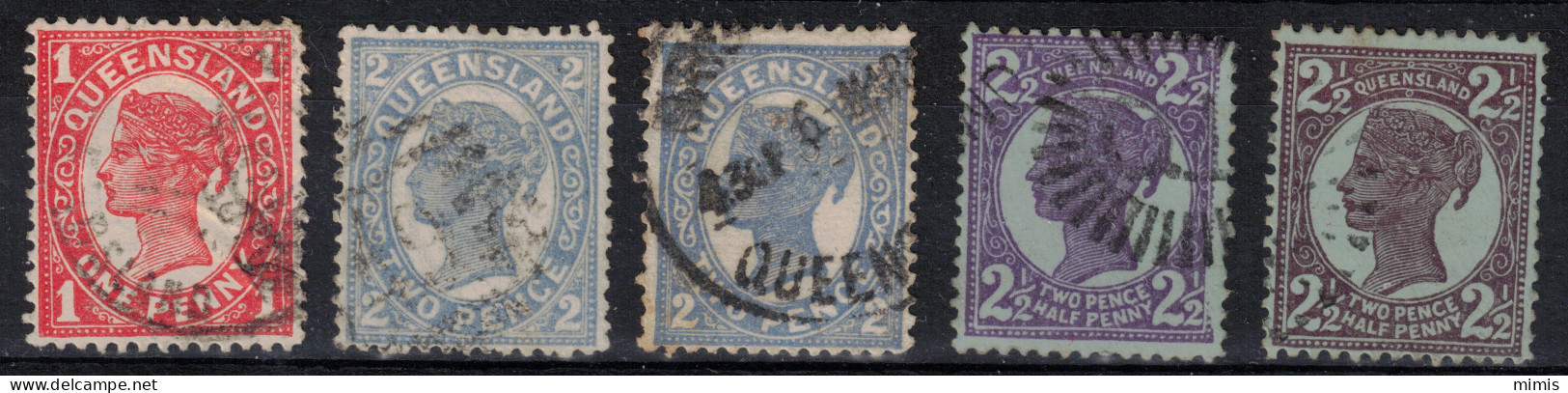 QUEENSLAND        1897-1900     N° 78-79x2-81-81a-84x2-85-86  Oblitérés - Usati