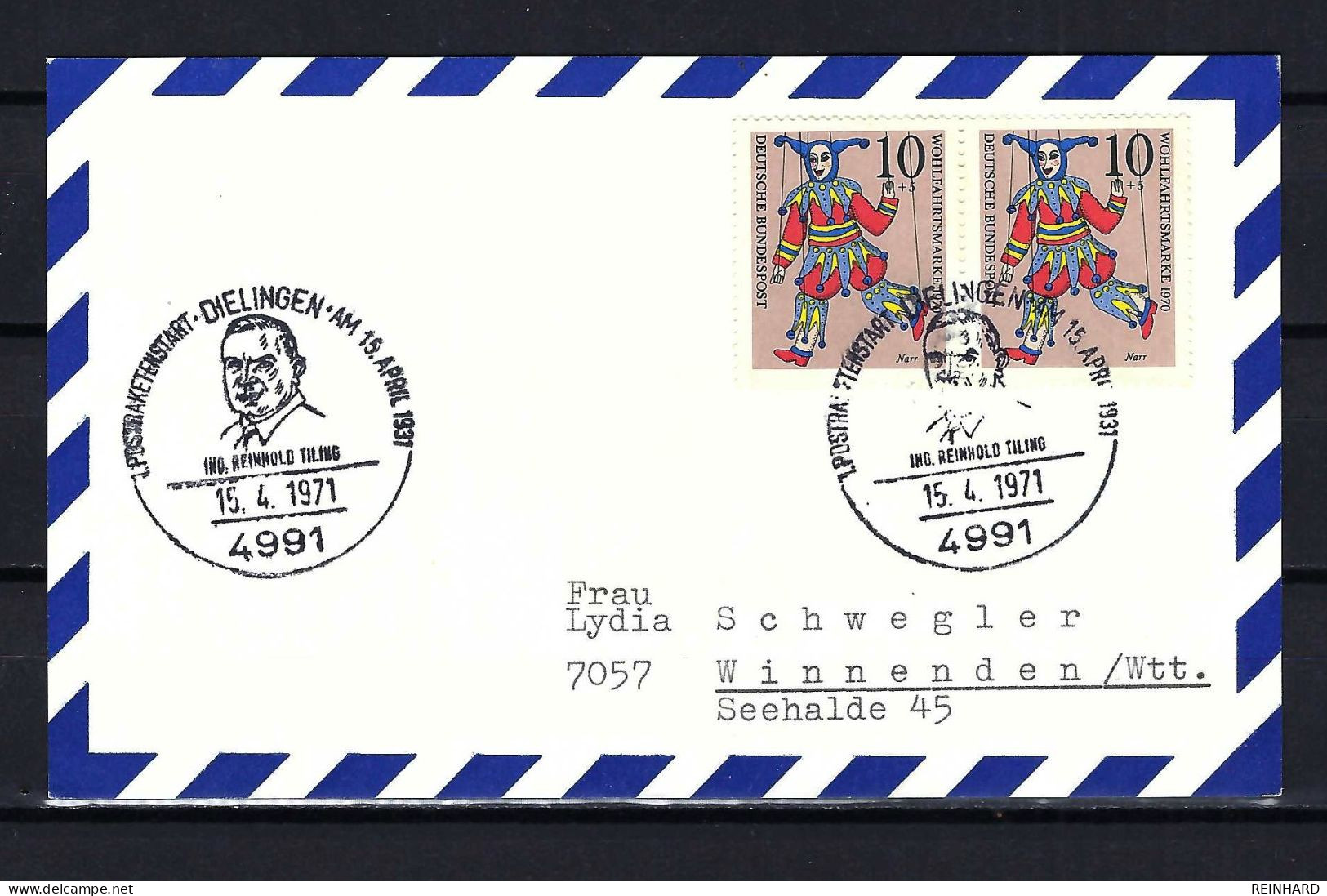 BUND Beleg 1. Postraketenstart DIELINGEN Am 15.4.1931 - 40 Jahre 15.4.1971 (2) - Siehe Bild - Correo Postal