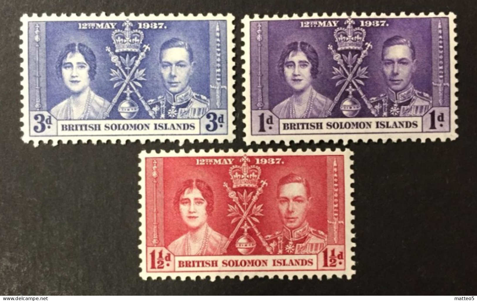 1937 - British Solomon Islands - Coronation Of King George VII And Queen Elizabeth - Unused - Salomonen (...-1978)