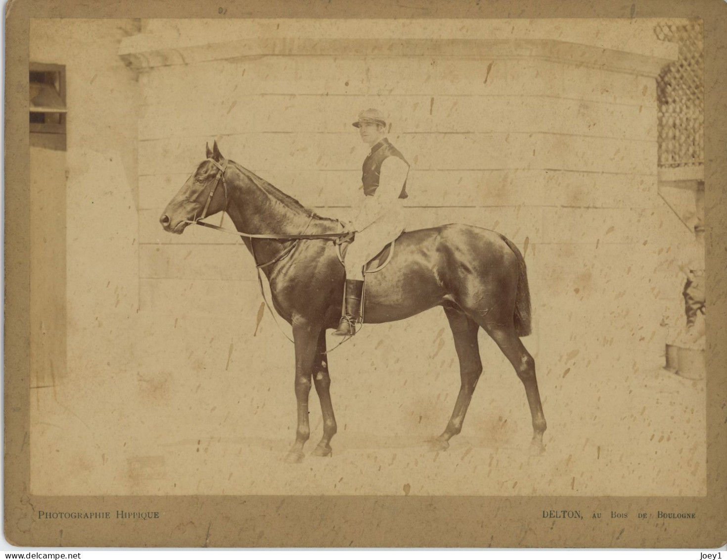 Photo De Jean Delton D Hippisme Au Bois De Boulogne, Photo Albuminée Du 19 ème Siècle - Sport