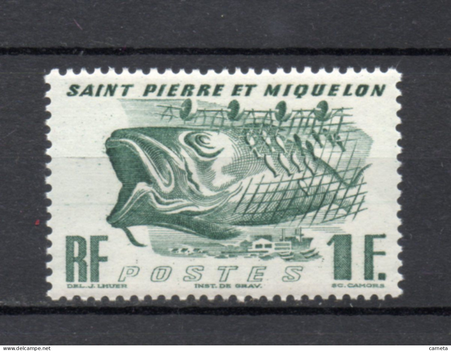 SAINT PIERRE ET MIQUELON N° 331   NEUF SANS CHARNIERE COTE  2.00€   POISSON ANIMAUX - Ungebraucht