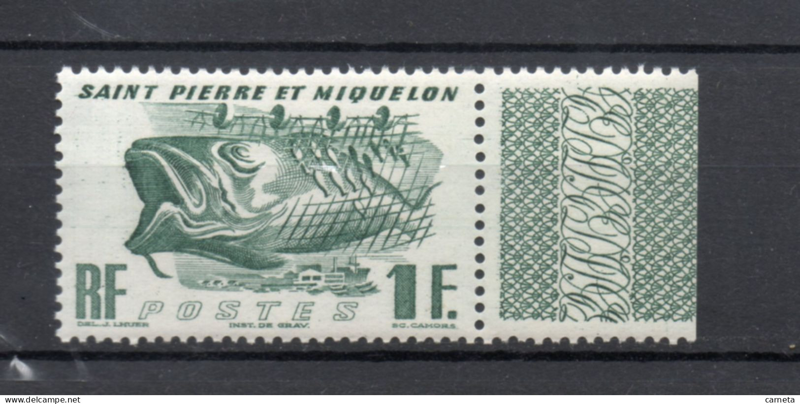 SAINT PIERRE ET MIQUELON N° 331   NEUF SANS CHARNIERE COTE  2.00€   POISSON ANIMAUX - Unused Stamps