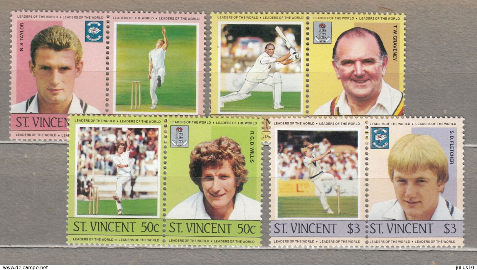 St. Vincent 1985 Sport Cricket Mi 778-785 MNH(**) #Sp167 - Cricket