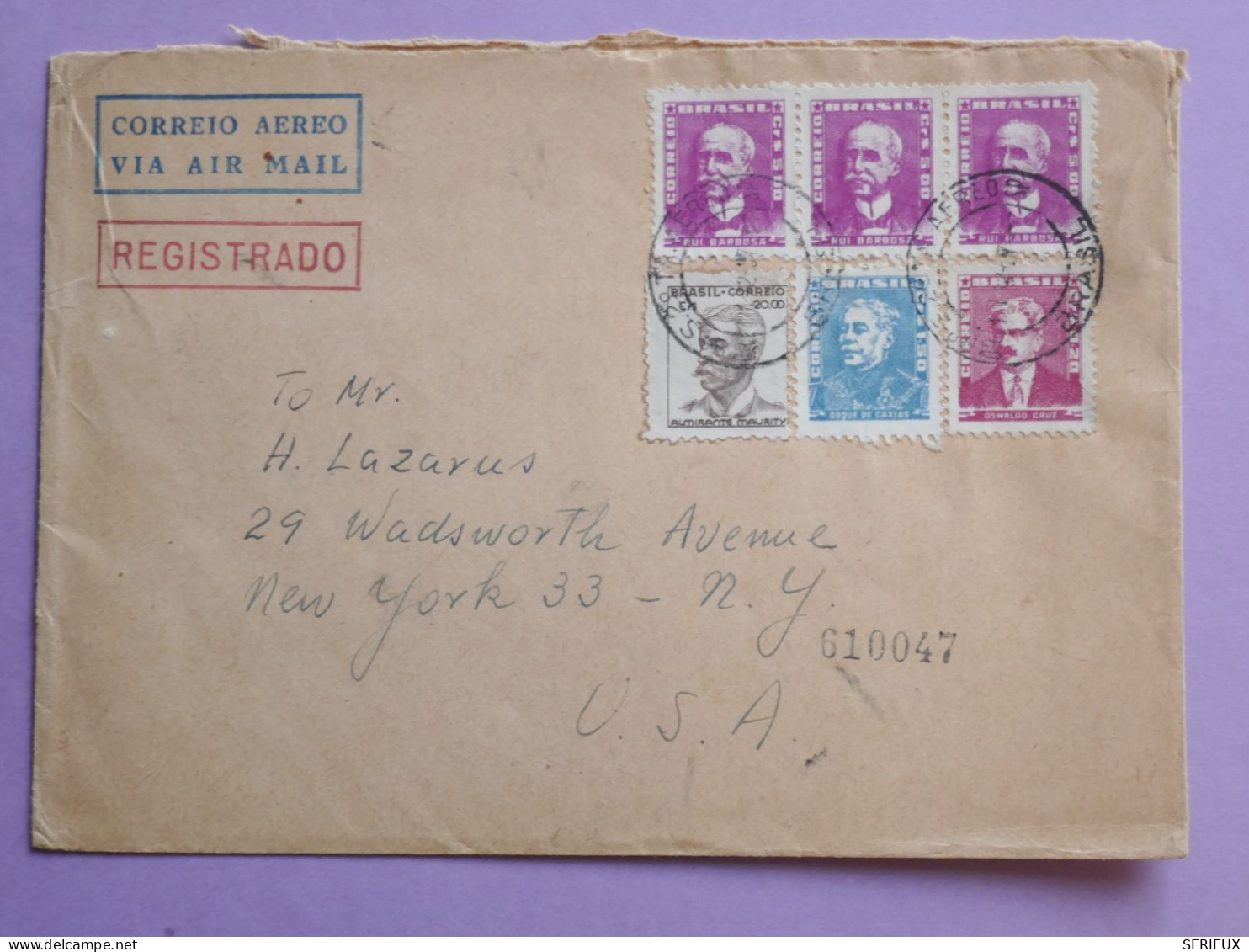 DL 19 BRAZIL  BELLE LETTRE  ENV.  1930 A NEW YORK  +  +AFF. INTERESSANT+ - Cartas & Documentos