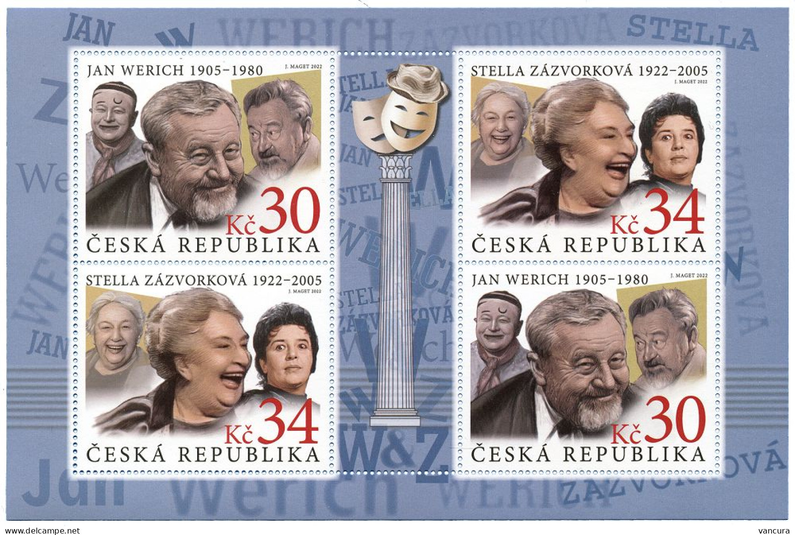 **A 1158 -9 Czech Republic Famous Czech Actors 2022 - Neufs