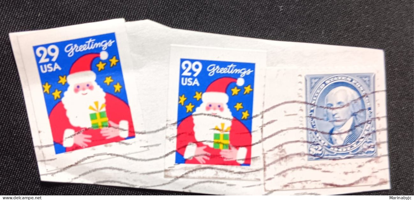 DM)1994, FRAGMENT OF LETTER WITH CHRISTMAS STAMPS, STICKERS, 2 C, THOMAS MADISON, 1751-1836, XF - Christmas Island