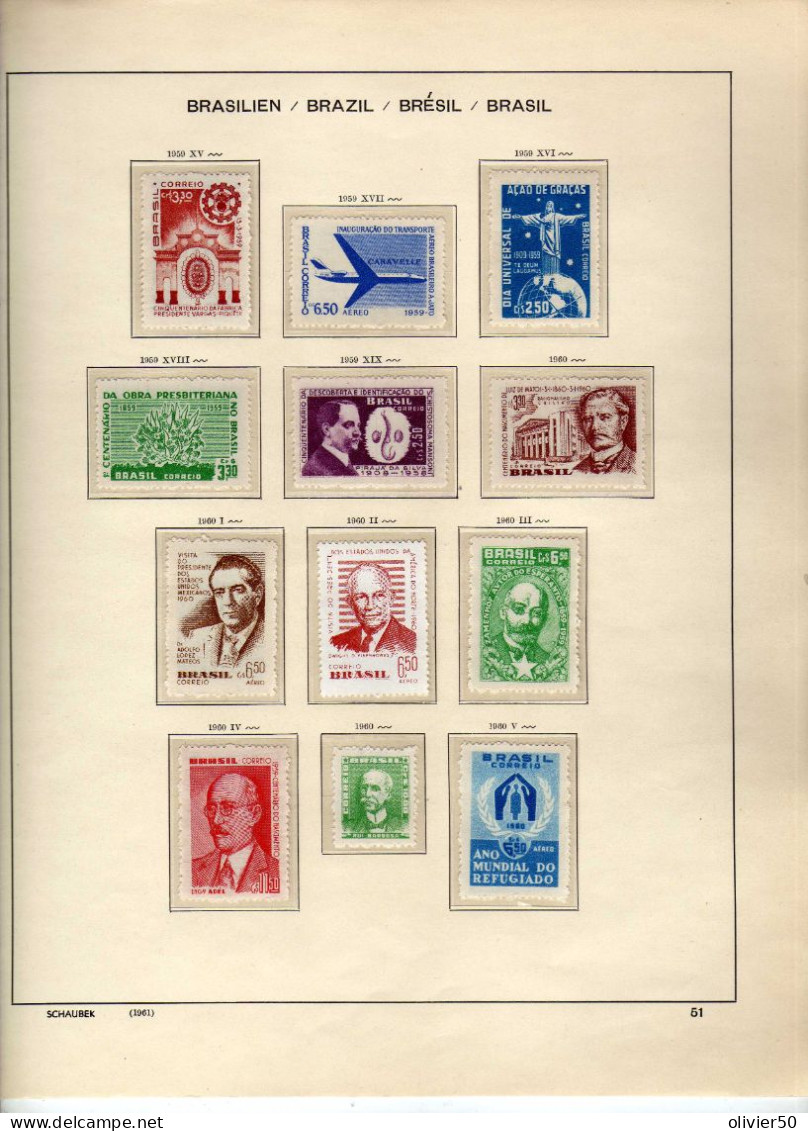 Bresil - (1959-60)  - Poste PA - Architecture -  Evenements - Celebrites - Neufs** - MNH - 2 Pages - 22 Val. - Nuevos