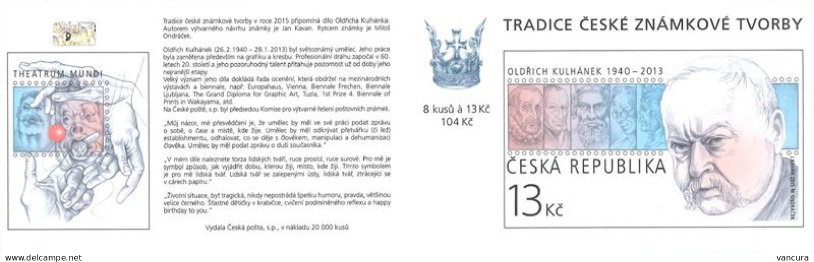 Booklet 831 Czech Republic Oldrich Kulhanek Anniversary 2015 - Nuevos