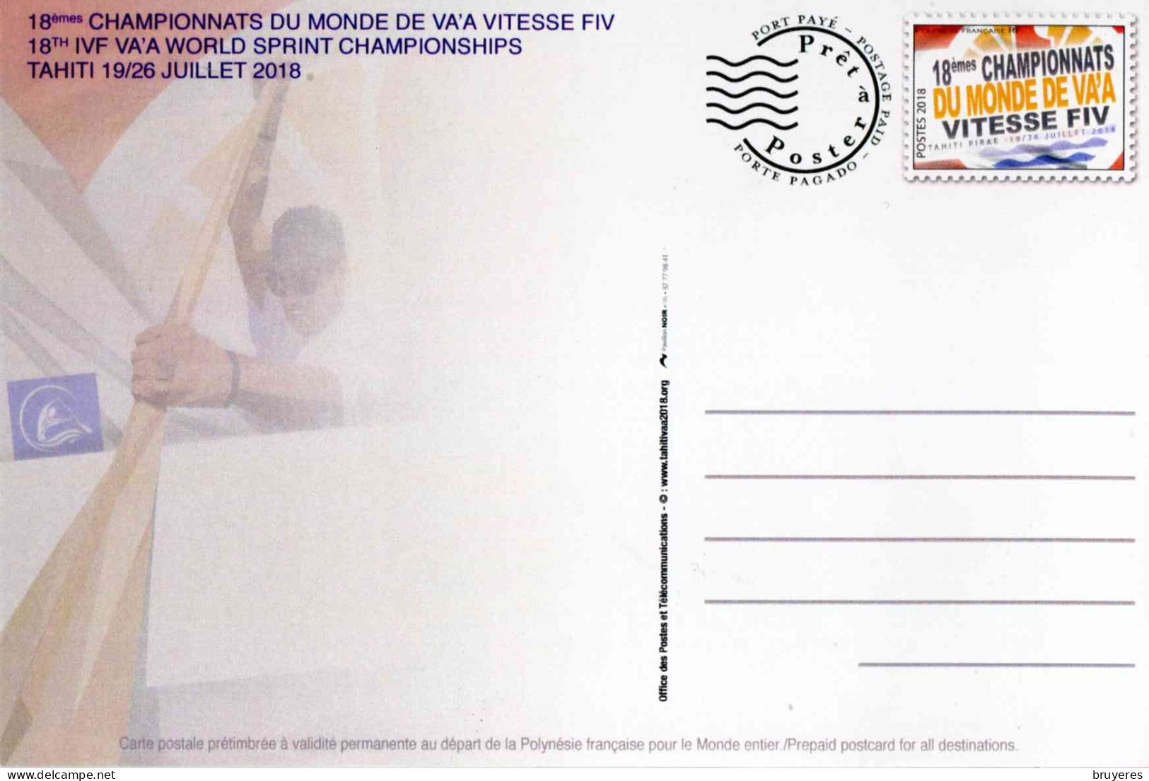 ENTIER POSTAL** De 2018 Sur CP Avec Timbre Et Illust. "18e CHAMPIONNAT DU MONDE DE VA A VITESSE FIV" - Postal Stationery