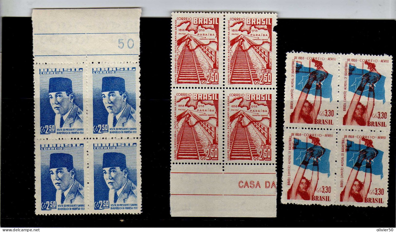 Bresil -  Poste PA - Sukarno - Chemins De Fer- Basket - Neufs** - MNH - - Unused Stamps