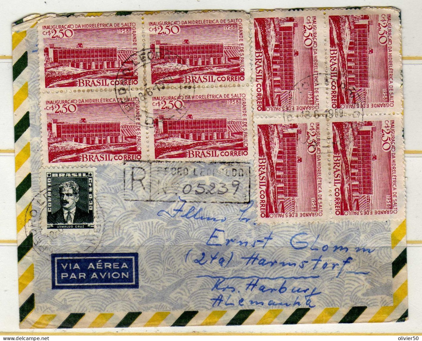 Bresil -  1959 - Lettre Recommandee Pour L'Allemagne - - Storia Postale