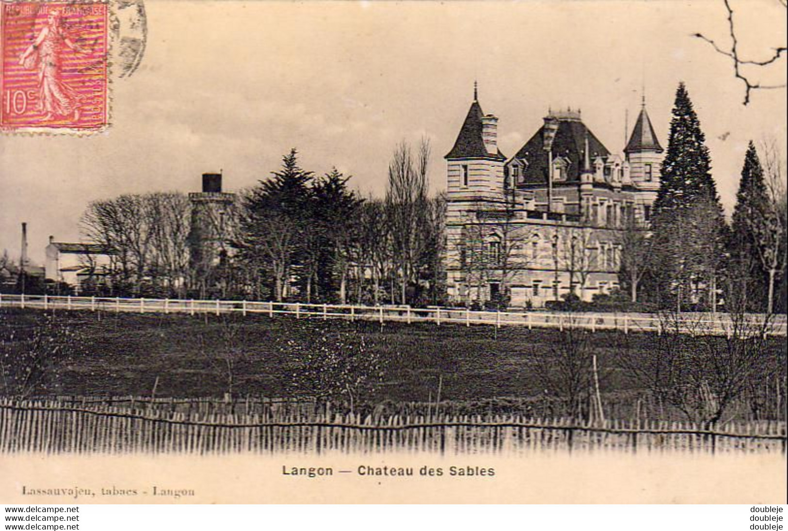 D33  LANGON  Chateau Des Sables  ....... En Photo émail De Breger - Langon