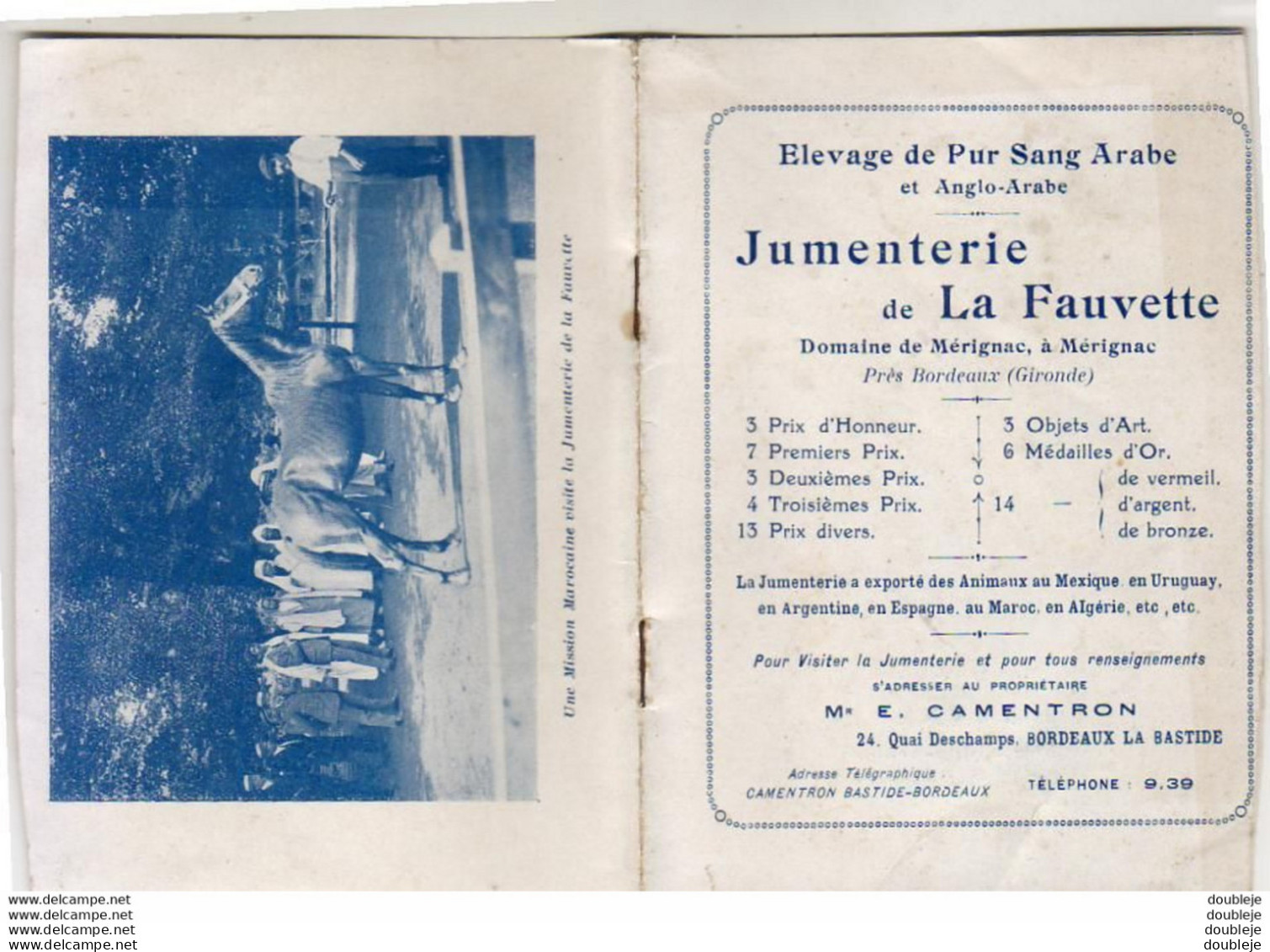 D33  MÉRIGNAC  Rare Petit Livret Complet Publicitaire De La Jumenterie De LA FAUVETTE  12 PAGES - Merignac