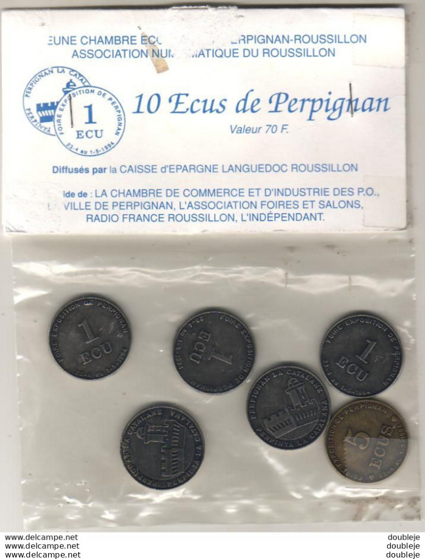 Pochette Complète ÉCU DE PERPIGNAN 1994 (10 Écus ) .......... Monnaie Fictive Utilisable Du 23 Avril Au 1 Mai 1994 - Commemorative