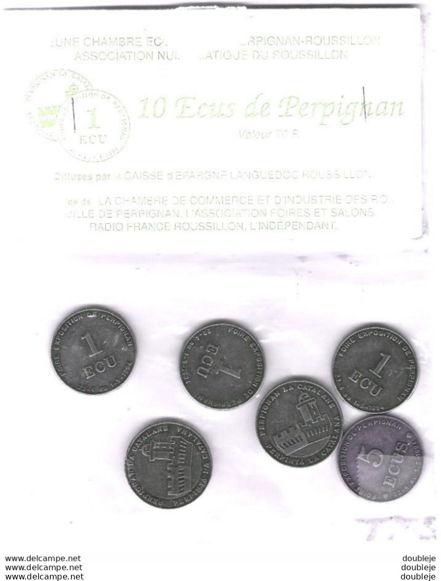 Pochette Complète ÉCU DE PERPIGNAN 1994 (10 Écus ) .......... Monnaie Fictive Utilisable Du 23 Avril Au 1 Mai 1994 - Gedenkmünzen