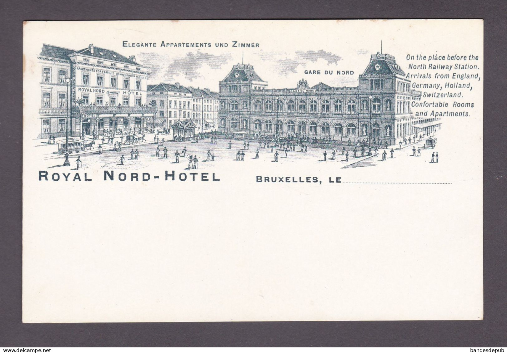 Vente Immediate Carte Publicitaire Bruxelles Royal Nord Hotel ( Gare Du Nord 58663) - Pubs, Hotels, Restaurants