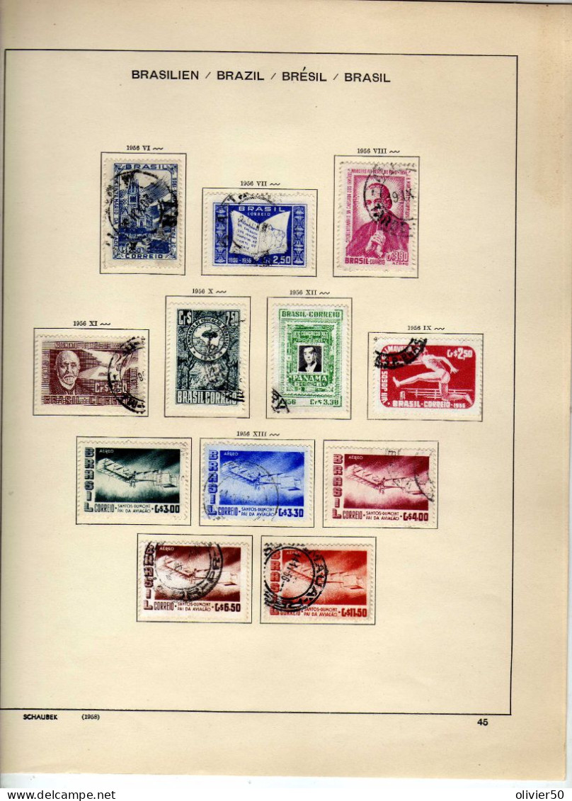 Bresil - (1956-57) - Celebrites - Evenements - 3 Pages - 40 Val. - Used Stamps