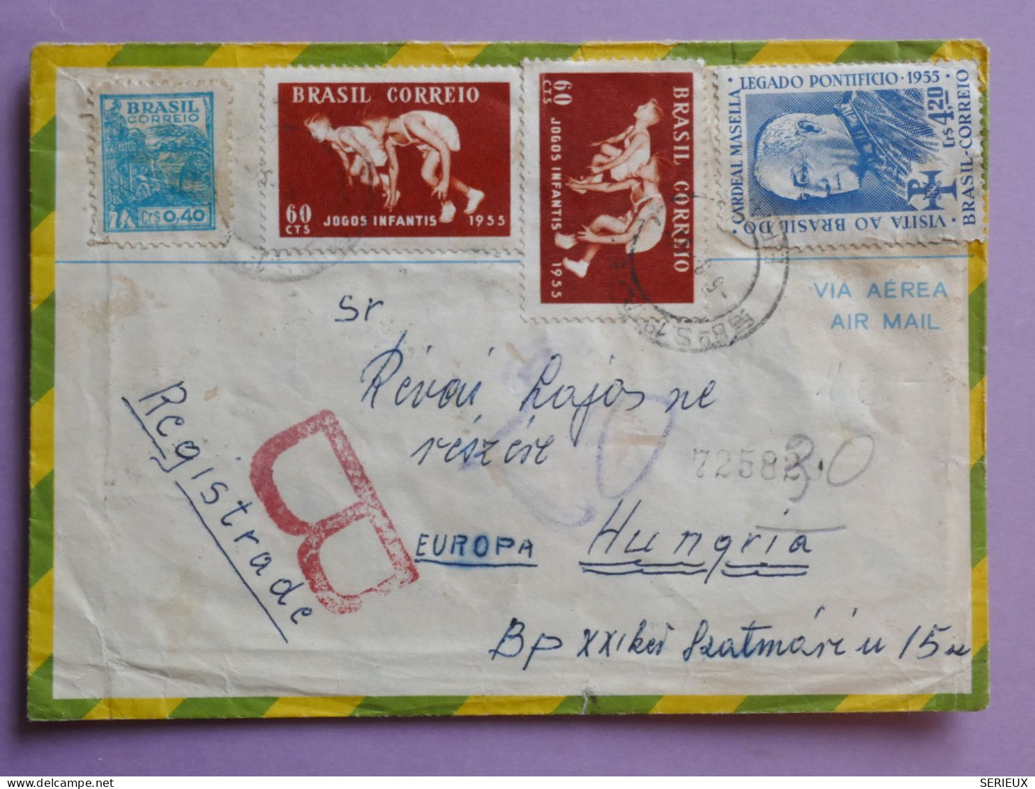 DL 19 BRAZIL  BELLE LETTRE   1972   A   HUNGRIA  + +AFF. INTERESSANT+ - Lettres & Documents