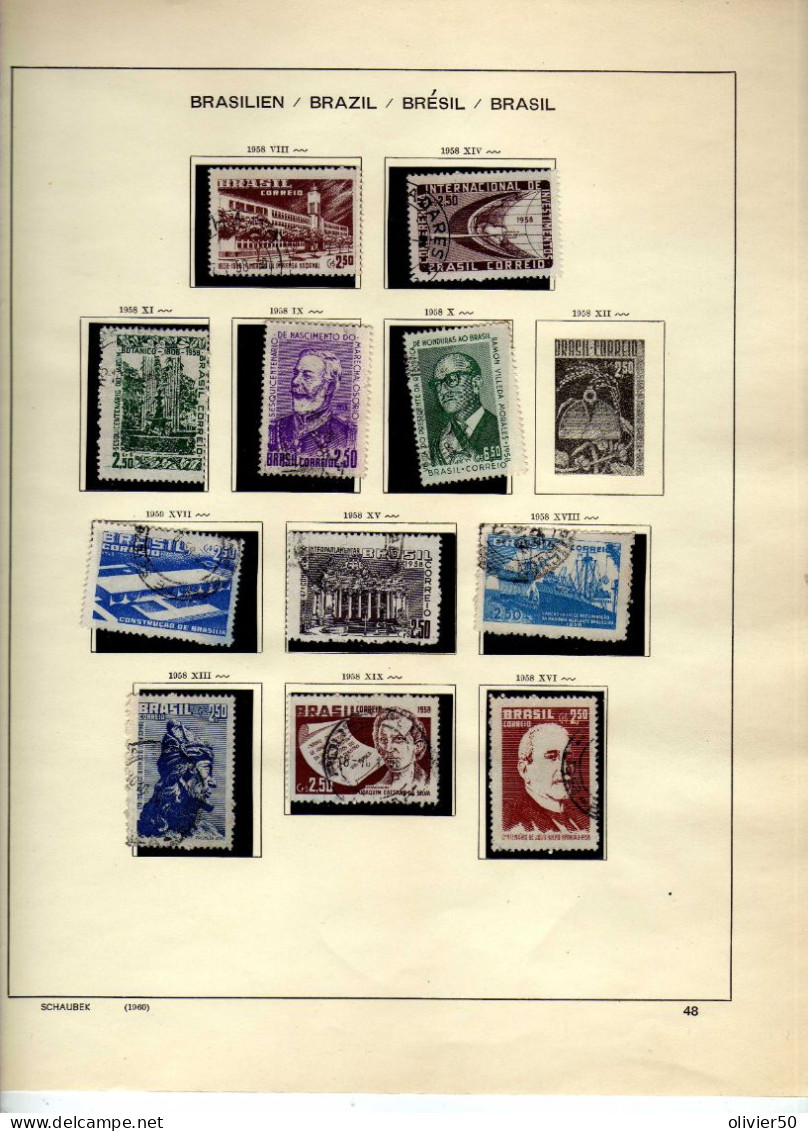 Bresil - (1957-58) - Celebrites - Evenements - 3 Pages - 32  Val. - Gebraucht