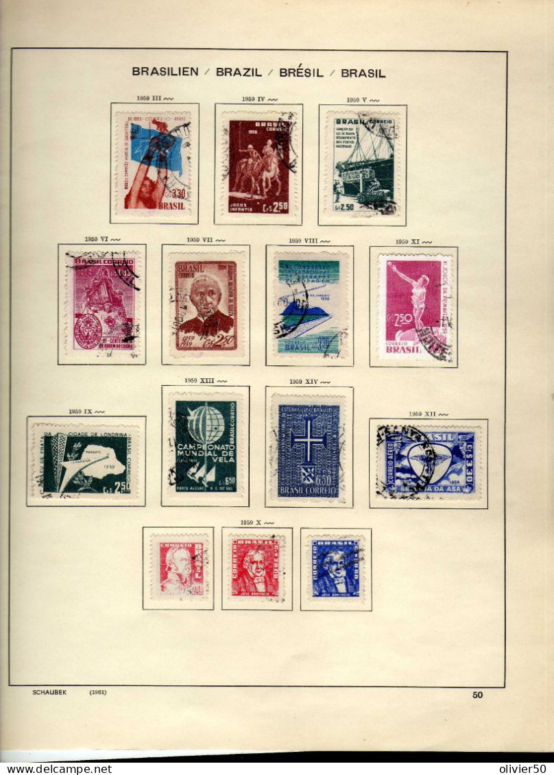 Bresil - (1959-60) - Celebrites - Evenements - 3 Pages - 37  Val. - Usati