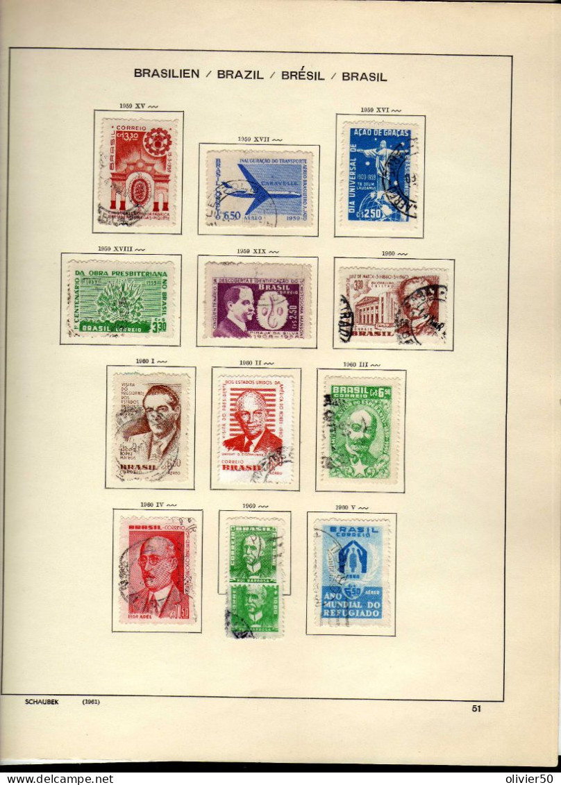 Bresil - (1959-60) - Celebrites - Evenements - 3 Pages - 37  Val. - Used Stamps