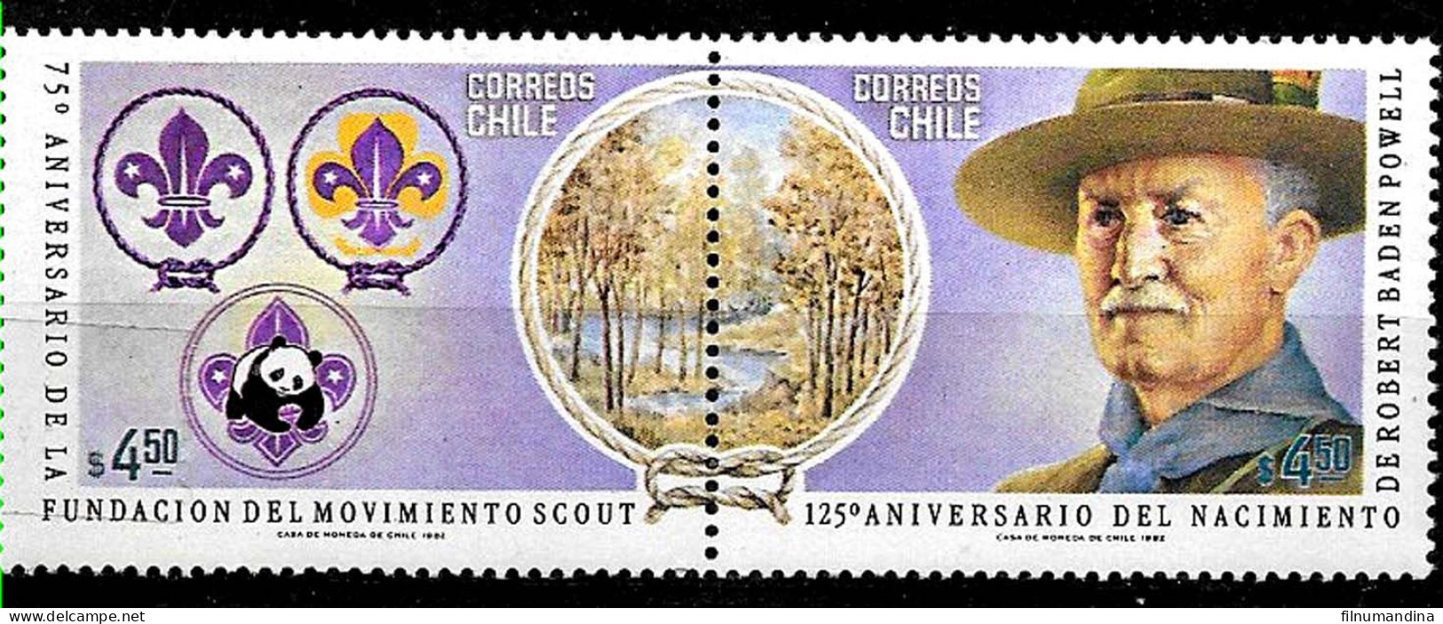 #2595 CHILE 1982 SCOUTS SCOUTISM BADEN POWELL YV 597-8 MNH - Chile
