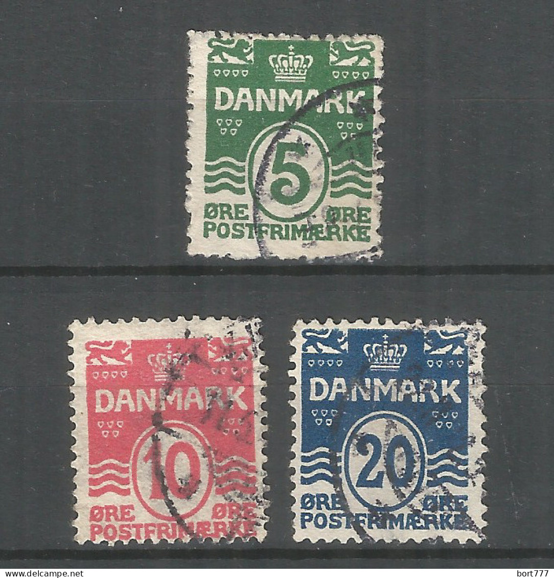 Denmark 1912 Year Used Stamps Mi # 63-65 - Used Stamps
