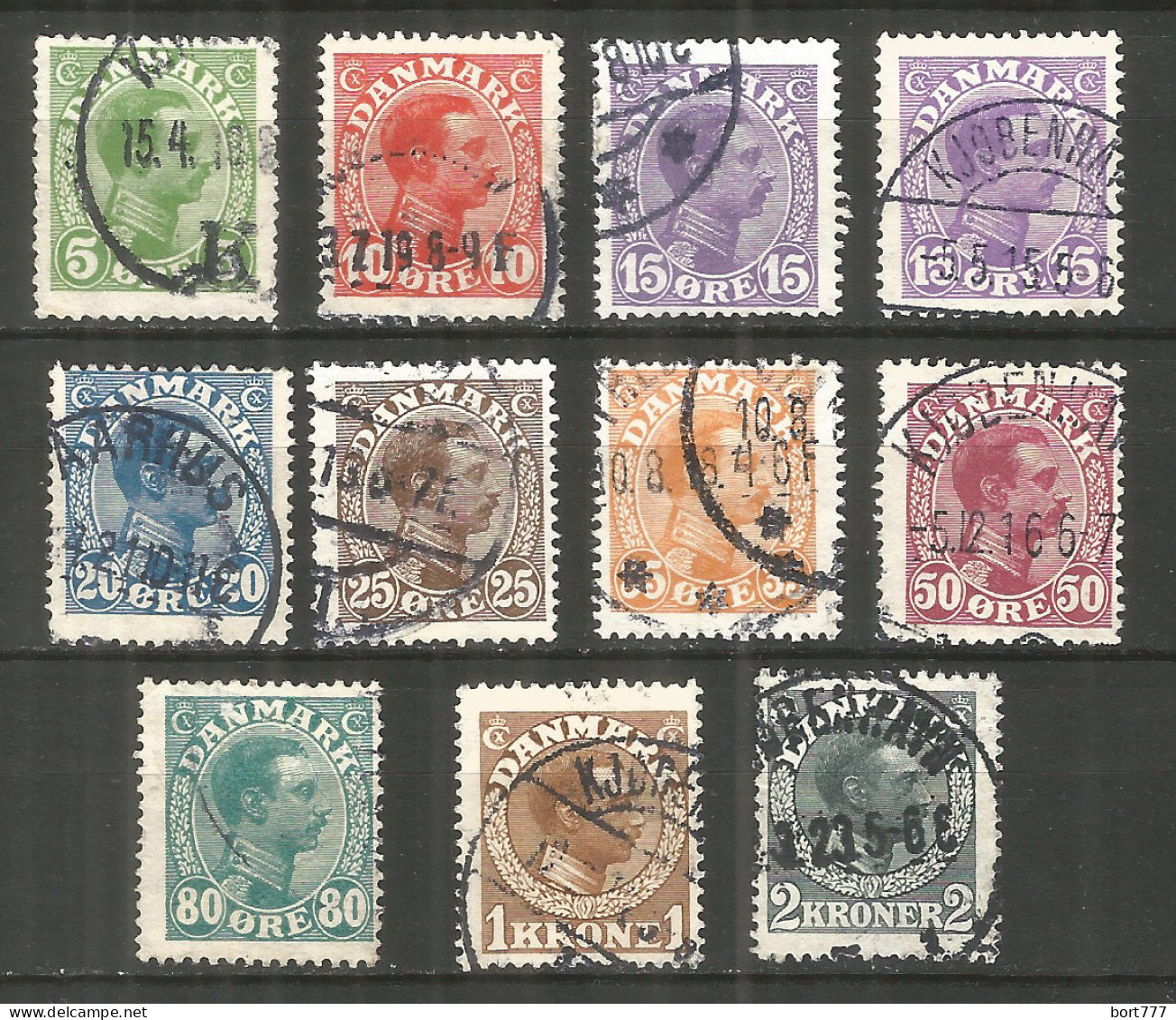 Denmark 1913 Year Used Stamps Mi # 67-76 - Oblitérés