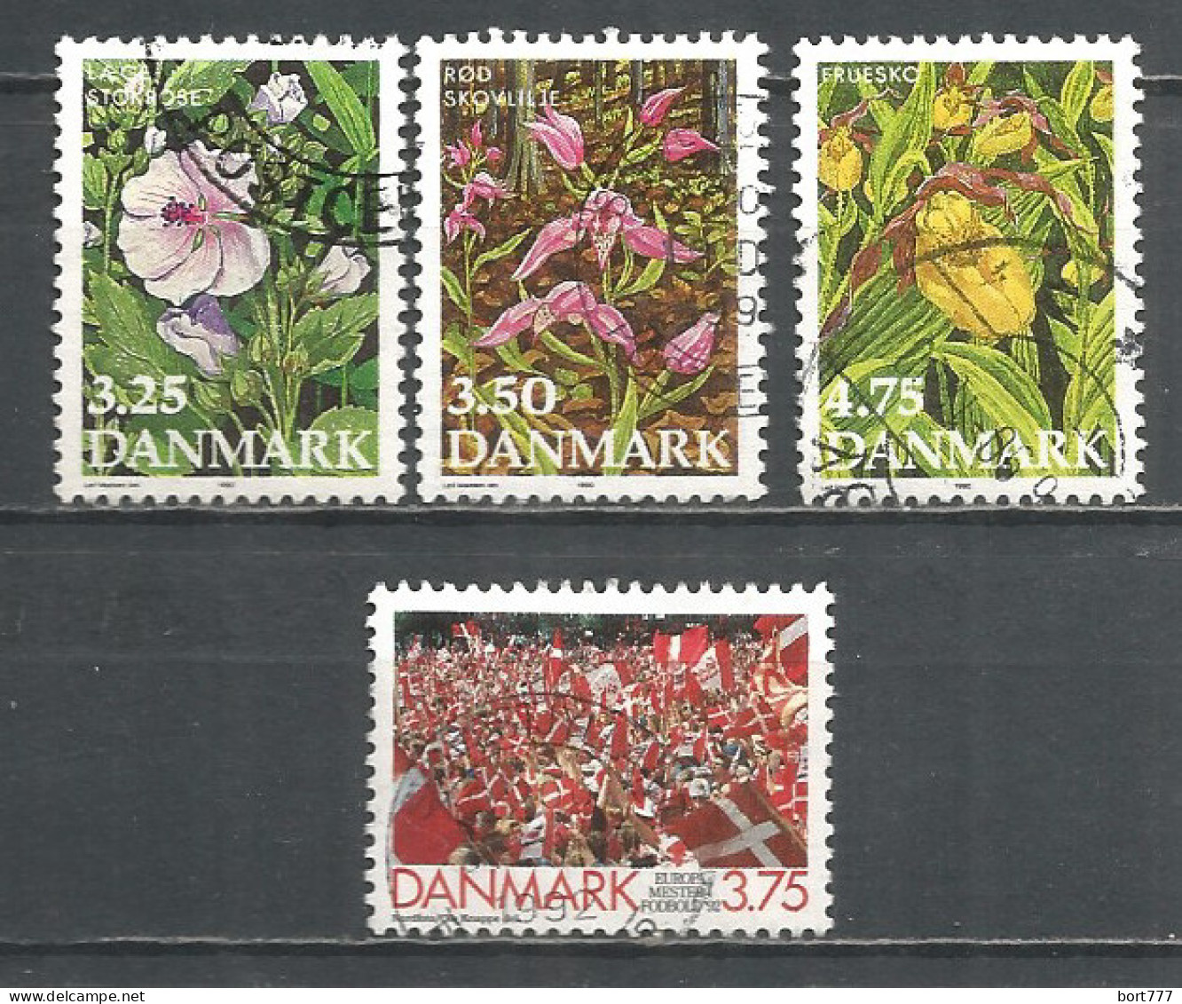 Denmark 1990 Year Used Stamps Flowers - Oblitérés
