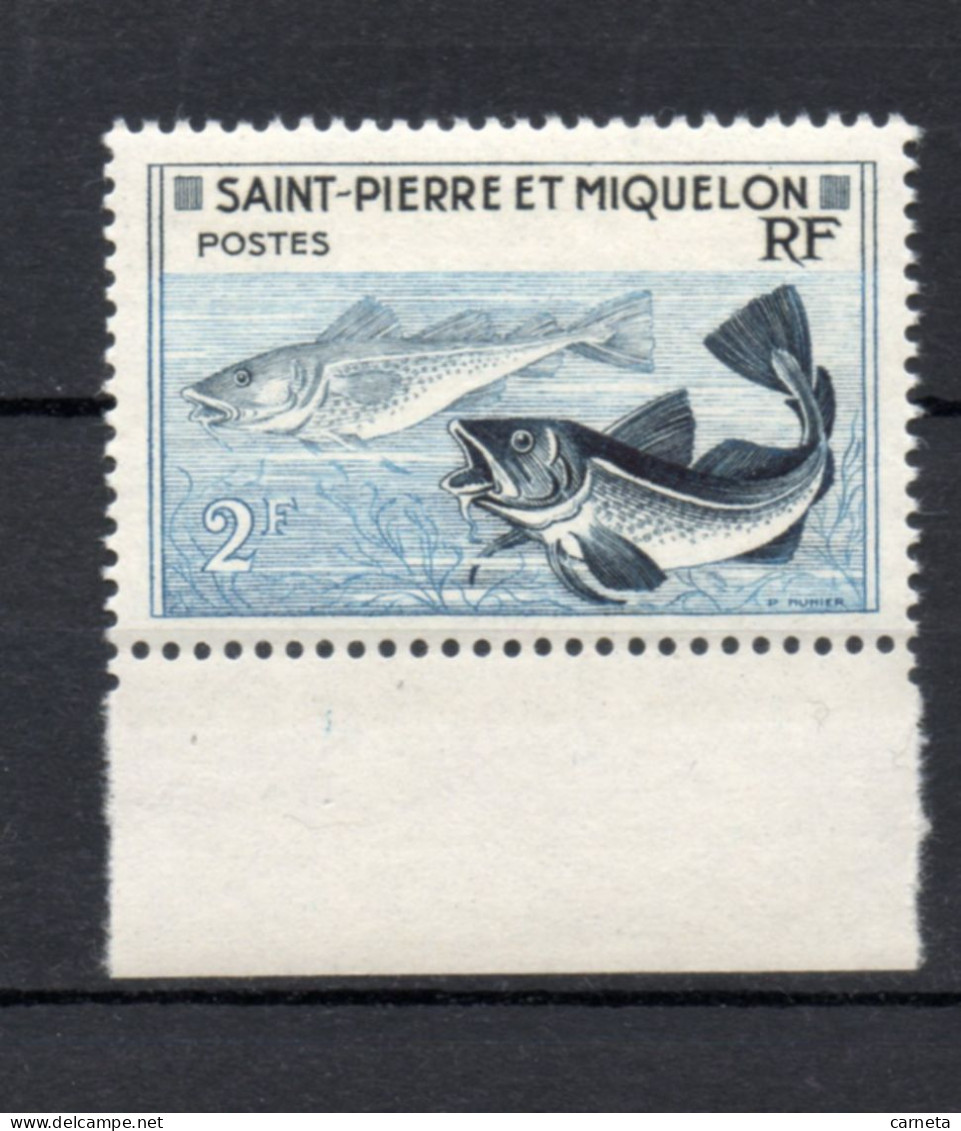 SAINT PIERRE ET MIQUELON N° 355   NEUF SANS CHARNIERE COTE  1.50€     POISSON ANIMAUX FAUNE - Neufs